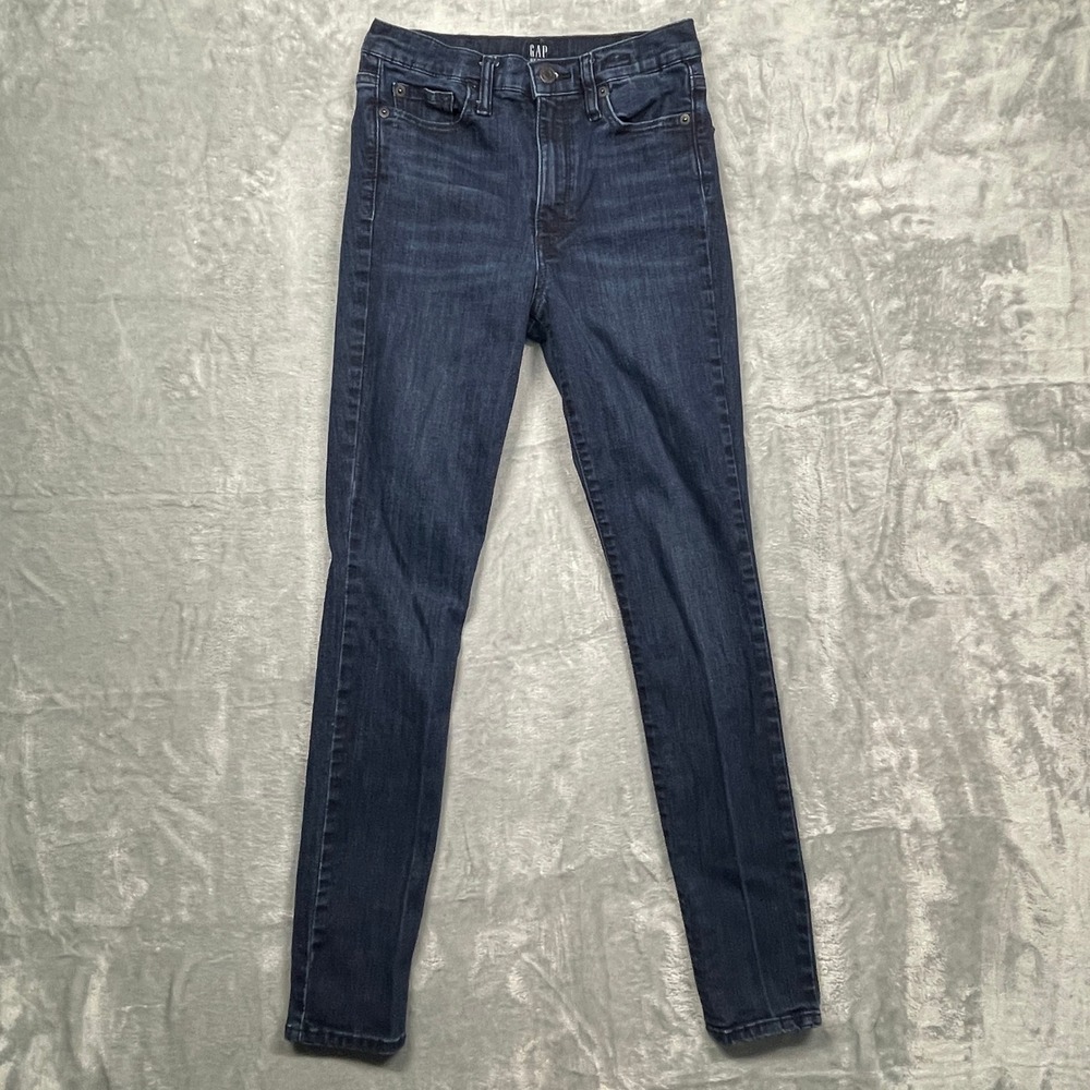 Gap True Skinny Jeans Womens 25 Regular Dark Wash High Rise Stretch Indigo